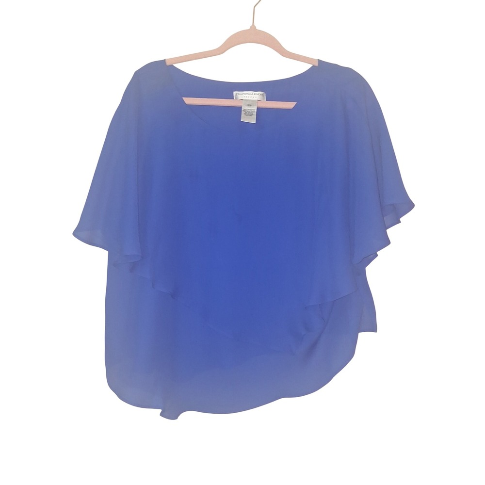 Drapers & Damon's Petites Royal Blue Cropped Flowy 18P Blouse Top Careerwear